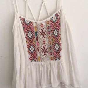 Urban Outfitters Embroidered Boho Tank Small